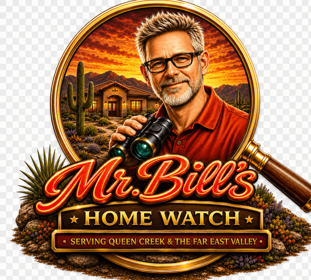 Mr. Bill with magnifying glass — detailed home inspection